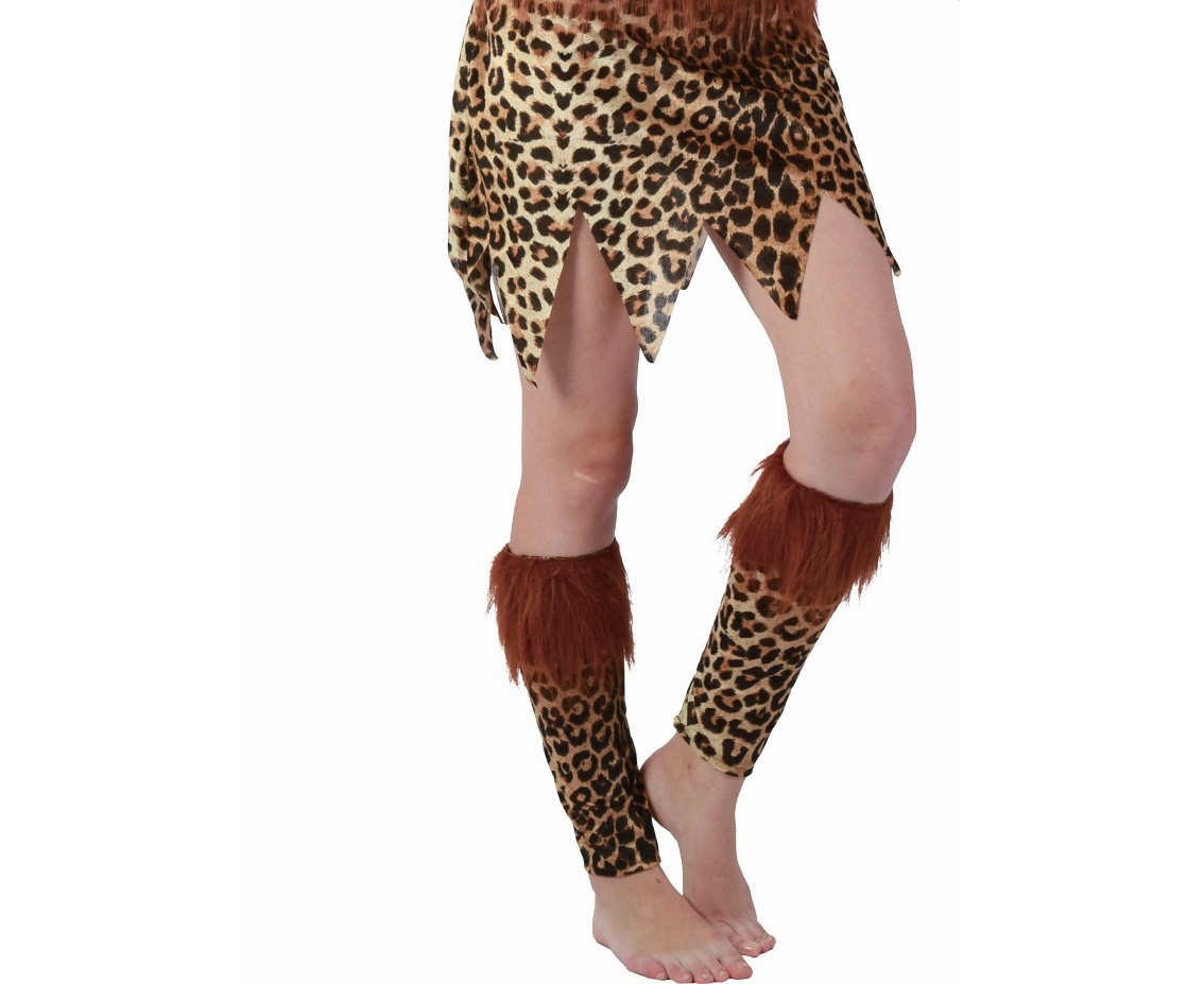 Role play-set for adult Caveman Wife (dress with belt, headband, leg guards), size S